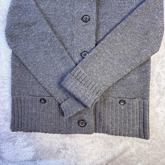 J.Crew Sweater Womens XL Gray Shawl Collar Merino Wool Button Ribbed Cardigan - Picture 4 of 8
